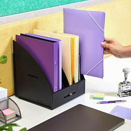 Лоток вертикальный для бумаг 240 мм Attache пластиковый чёрный 5 отделений