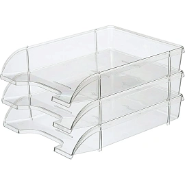 Лоток горизонтальный для бумаг Attache Office прозрачный пластиковый