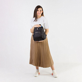 Рюкзак BRAUBERG PODIUM женский, карман-антивор, нейлон, черный, 32х26х15 см, 270815