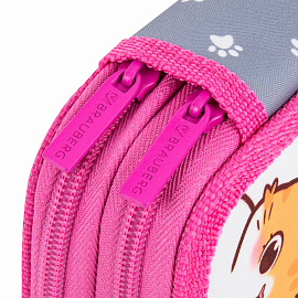 Пенал BRAUBERG, 2 отделения, полиэстер, 21х14 см, "Hi there", 273536