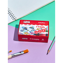 Гуашь Комус Класс ColorPics 6 цветов по 10 мл