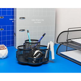 Подставка-органайзер для канцелярских принадлежностей Attache 7 отделений черная 8x13.8x17 см