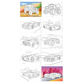 Раскраска А5, 10 стр. ТРИ СОВЫ "Автомобили", горизонтальные