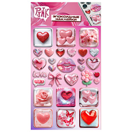 Наклейки эпоксидные АССОРТИ, 11х20 см, PINK