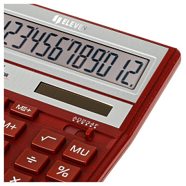 Калькулятор настольный Eleven SDC-888X-RD, 12 разрядов, двойное питание, 158*203*31мм, красный