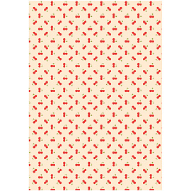 Упаковочная бумага глянц. 70*100см, MESHU "Вишенки", 80г/м2