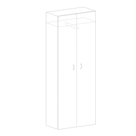 Шкаф для одежды Канц ШК40.15 (дуб молочный, 700x350x1830 мм)