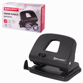Дырокол BRAUBERG "SX-20", до 20 листов, черный, 229694 фото Дырокол BRAUBERG "SX-20", до 20 листов, черный, 229694