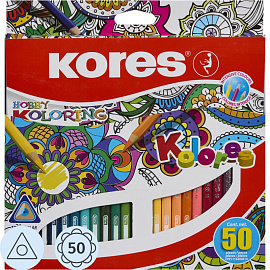 Карандаши цветные Kores Kolores 50 карандашей 50 цветов трёхгранные (93350)