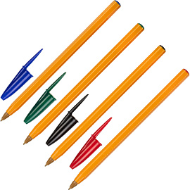 Набор шариковых ручек одноразовых Bic Orange 4 цвета (толщина линии 0.3 мм)