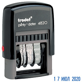 Датер-мини месяц буквами, оттиск 22х4 мм, синий, TRODAT 4820, корпус черный, 73930 фото Датер-мини месяц буквами, оттиск 22х4 мм, синий, TRODAT 4820, корпус черный, 73930
