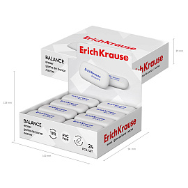 Ластик ERICH KRAUSE "Balance", 50x23x9 мм, белый, овальный, 34638