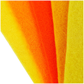 Фетр ArtSpace, А4, 5л., 5цв., 2мм, оттенки желтого