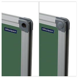 Доска магнитно-меловая OfficeSpace, 60*90см, алюминиевая рамка, полочка