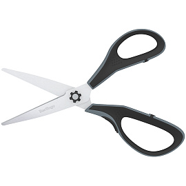 Ножницы Berlingo "Easycut 350", 21см, серые, эргономичные ручки, мягкие вставки, европодвес фото Ножницы Berlingo "Easycut 350", 21см, серые, эргономичные ручки, мягкие вставки, европодвес