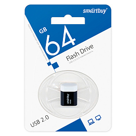 Память Smart Buy "Lara" 64GB, USB 2.0 Flash Drive, черный