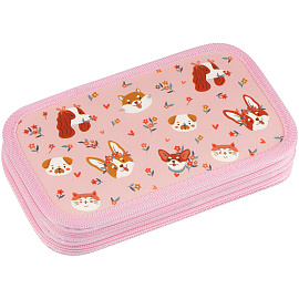 Пенал 2 отделения, 190*110 ArtSpace "Dogs", ламинированный картон, софт-тач