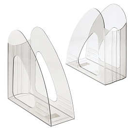 Лоток вертикальный для бумаг BRAUBERG "Delta", 240х90х240 мм, прозрачный, 237242 фото Лоток вертикальный для бумаг BRAUBERG "Delta", 240х90х240 мм, прозрачный, 237242