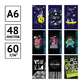 Блокнот А6 48л. на скрепке ArtSpace "Boys trend. Микс фото Блокнот А6 48л. на скрепке ArtSpace "Boys trend. Микс