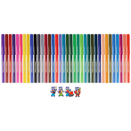 Фломастеры Мульти-Пульти "Енот во Франции", 36цв., смываемые, картон, европодвес