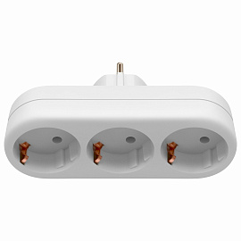 Сетевой тройник DEFENDER TG-01, 3 розетки, c заземлением, белый, 99109 фото Сетевой тройник DEFENDER TG-01, 3 розетки, c заземлением, белый, 99109