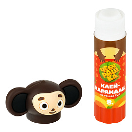 Клей-карандаш Мульти-Пульти с топпером "Чебурашка", 08г, ПВП