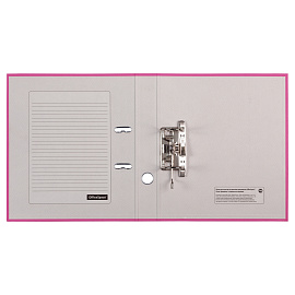 Папка-регистратор OfficeSpace, 50мм, бумвинил, с карманом на корешке, розовая