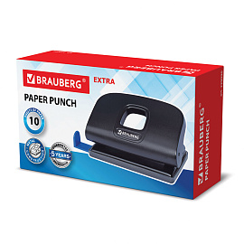 Дырокол BRAUBERG "Extra", до 10 листов, черный, 229090 фото Дырокол BRAUBERG "Extra", до 10 листов, черный, 229090