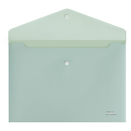 Папка-конверт на кнопке СТАММ "Акцент" А4, 180мкм, пластик, непрозрачная, эвкалиптовая