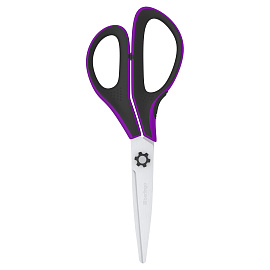 Ножницы Berlingo "Easycut 350", 18см, сиреневые, эргономичные ручки, мягкие вставки, европодвес