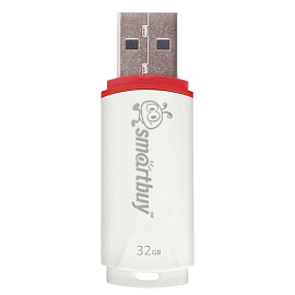 Флешка USB 2.0 32 ГБ Smartbuy Crown белая (SB32GBCRW-W)