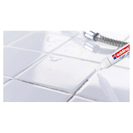 Маркер промышленный перманентный Edding на водной основе для межплиточных швов (кафель) белый 2-4 мм (E-8200)