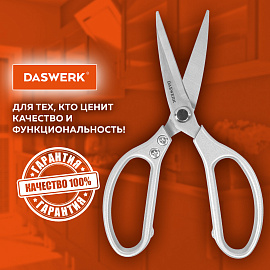 Ножницы кухонные DASWERK (ДАСВЕРК), 210 мм, удлиненное лезвие, металлические ручки, 608900