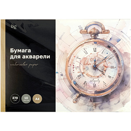 Папка для акварели 10л. А3, BG "Антикварные часы", 270г/м2 фото Папка для акварели 10л. А3, BG "Антикварные часы", 270г/м2