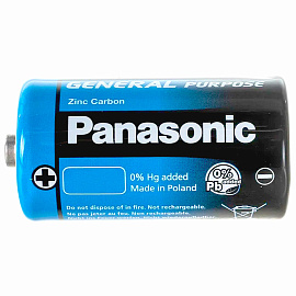 Батарейки КОМПЛЕКТ 2шт., PANASONIC D R20 (373), солевые, в пленке, 1.5 В фото Батарейки КОМПЛЕКТ 2шт., PANASONIC D R20 (373), солевые, в пленке, 1.5 В