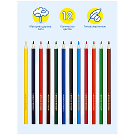 Карандаши цветные Мульти-Пульти "Невероятные приключения", 12цв., заточен., картон, европодвес фото Карандаши цветные Мульти-Пульти "Невероятные приключения", 12цв., заточен., картон, европодвес