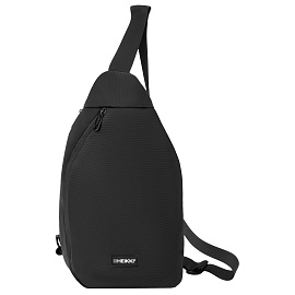 Рюкзак однолямочный HEIKKI SMOOTH (ХЕЙКИ), 2 отделения, черный, 35x20x8 см, 273918