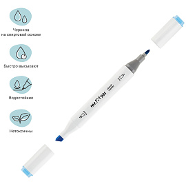 Набор двусторонних маркеров для скетчинга MESHU 06цв., пастельные цвета, корпус трехгранный, пулевид./клиновид.наконечники, ПВХ-бокс
