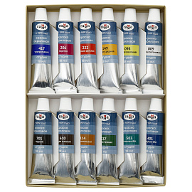 Краски акриловые художественные Гамма "Студия" "Юбилейная", 12цв, 18мл/туба, картон.упак.