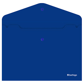 Папка-конверт на кнопке Berlingo "City Style", А4, 200мкм, непрозрачная, синяя