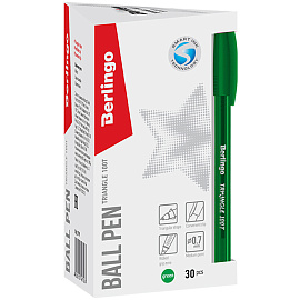 Ручка шариковая Berlingo "Triangle 100T" зеленая, 0,7мм, трехгран., игольчатый стержень фото Ручка шариковая Berlingo "Triangle 100T" зеленая, 0,7мм, трехгран., игольчатый стержень