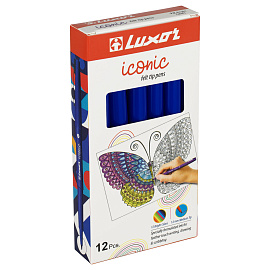 Ручка капиллярная Luxor "Iconic M " синяя, 1,0мм фото Ручка капиллярная Luxor "Iconic M " синяя, 1,0мм