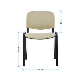 Стул Helmi HL-F01 "Изо", каркас черный, обивка кожзам бежевый