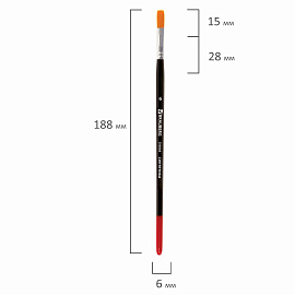 Кисть BRAUBERG синтетика, плоская, №6, 200868