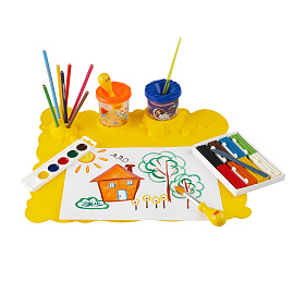 Коврик для творчества Мульти-Пульти силиконовый, желтый, 415*370мм, европодвес