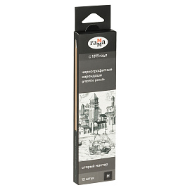 Карандаш ч/г Гамма "Старый мастер", H, кедр, заточен. фото Карандаш ч/г Гамма "Старый мастер", H, кедр, заточен.