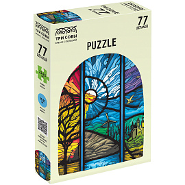 Пазл 77 эл. ТРИ СОВЫ "Витраж