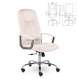 Кресло офисное "Бостон", CH-277, хром, ткань, бежевый (M-11)