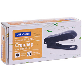 Степлер №10 OfficeSpace до 12л., пластиковый корпус, черный фото Степлер №10 OfficeSpace до 12л., пластиковый корпус, черный