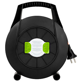 Удлинитель на катушке полипропилен ЭРА ПВС 3x0.75 кв.мм. 10 м 6 А 1300 Вт IP20 с заземленияем 4 розетки Б0052925